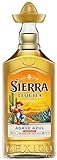 Sierra Tequila Reposado (1 x 700 ml) – das Original mit Sombrero aus Mexico – Reposado Tequila mit zarten Noten von Vanille und Karamell – ideal als Shot mit Zimt & Orange – 38 % Alk