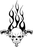 myrockshirt Totenkopf mit Tribal Flammen revolvergewehr 30 x 20 cm Aufkleber Autoaufkleber Sticker ohne Hintergrund Auto PKW Lack Scheib