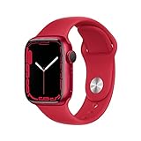 Apple Watch Series 7 (GPS, 41mm) — Rotes Aluminiumgehäuse mit rotem Sportband (Generalüberholt)
