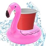 SwimAlot® Getränkehalter Flamingo aufblasbar Luftmatratze Schwimmring Schwimmreif für Pool, Cocktailhalter, Bierhalter, Becher, Dosenhalter, Becherhalter Bier (Mengenauswahl)