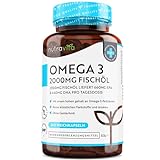 Omega 3 2000 mg – Reines Fischöl aus NACHHALTIGEM Fischfang - HOCHDOSIERT mit 660 mg EPA & 440 mg DHA pro Portion – 240 hochdosierte Kapseln – getestet/zertifiziert in D