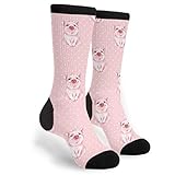 Wpamlrta Damen Herren Lustige Neuheit Crazy Crew Socken Cute Pink Pig Kleid Socken, Siehe Abbildung, O