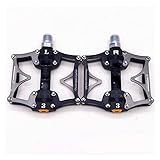 Mountain Bike Pedals，Road bikepedals,Nonslip Bike Pedals，Wide Flat Mountain Road Cycling Bicycle Bike Pedal 3 Sealed Bearings 9/16 MTB BMX Pedals 5 Colors Available (Color : Titanium Color)