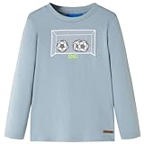 vidaXL Kinder-Langarmshirt mit Fußballtor Pullover Sweatshirt T-Shirt Hellblau 92