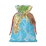 Weltkarte Weihnachten Kordelzug Geschenktüten Süßigkeiten Taschen, Für Weihnachten Geburtstag Party Liefert Gefälligk