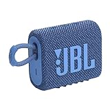 JBL GO 3 Eco – Kleine Bluetooth Box aus recyceltem Material in Blau – Wasserfester, tragbarer Lautsprecher für unterwegs – Bis zu 5h Wiedergabezeit mit nur einer Akkuladung