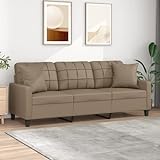 SECOLI Sofa 3 sitzer 3 sitzer Sofa 3er Couch mit Zierkissen Lounge Couch Sofa Couch für Wohnzimmer/Schlafzimmer/Büro/Wohnung-3-Sitzer:180cm-B