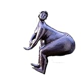IDYL Bronze-Skulptur Dicke Lady 19x11x17 cm |Frau als Bronze-Figur handgefertigt | Gartenskulptur - Wohnbereich-Dekoration | Hochwertiges Kunsthandwerk | W
