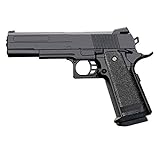 Softair Pistole Metall/ABS Rayline RV306 (Manuell Federdruck), Nachbau im Maßstab 1:1, Länge: 23cm, Gewicht: 400g, Kaliber: 6mm, Farbe: Schwarz - (unter 0,5 Joule - ab 14 Jahre)