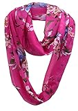 FAIRYGATE Loop Schal mit Blumen Muster Schlauchschal Tuch Damen Geschenke für Frauen Loop Schal Damen Pink 55011