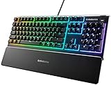 SteelSeries Apex 3 - Gaming Tastatur - 10-Zonen RGB-Beleuchtung - Premium magnetische Handballenauflage - Englisch (QWERTY) Lay