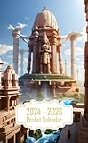 Pocket Calendar 2024-2026: Two-Year Monthly Planner for Purse , 36 Months from January 2024 to December 2026 | Futuristic civilization | Indian ... Valley civilization | Hindu god statue |
