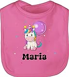 Baby Lätzchen personalisiert mit Namen - Einhorn - Einhorn Einhörner Unicorn Geburtstag - Unisize - Pink - unicorns lustig latz einhörnern babylatz name mädchen und - BZ12
