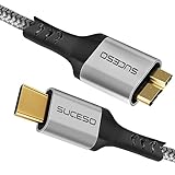 SUCESO USB C auf Micro B Kabel Typ C 3.0 zu Micro USB 3.0 Festplattenkabel USB C Stecker auf Micro-B Stecker Kompatibel mit der externen Festplatte Toshiba/Seagate/WD, MacBook, Galaxy S5 Note 3-0.5M