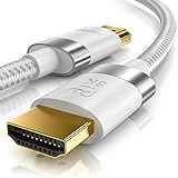 CSL - 8k / 4k HDMI Kabel 2.1/2.0-5m - 8K @ 60Hz / 120Hz - 4K @ 240Hz - 48 Gbit/s - 3D - Ultra High Speed mit Ethernet - TV Blu-ray PS5 Xbox Series X Switch - weiß - 5 M