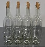 Weinflasche 750 ml Glasflasche Leere Flasche Likör ohne/mit Korken Wein (8 STK. mit Korken, Weiß)