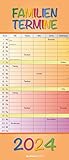 Regenbogen 2024 Familienplaner - Terminkalender - Familienkalender - 19,5x45