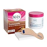 Veet Pure Zuckerpaste mit Vanilleblütenduft - Sugaring Paste für die Haarentfernung an Körper & Gesicht - 1 x 250 ml inkl. Holzspatel & S