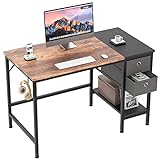 HOMIDEC Schreibtisch, Computertisch PC Tisch mit Schubladen und Kopfhörer Halter, Bürotisch Schreibtisch Holz Officetisch fürs Büro, Wohnzimmer, Home, Office,100x75x50