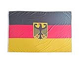 Flagge Deutschland groß für den Außenbereich 225 x150 cm, Flagge Deutschland Balkon verstärkt und mit 2 Metallösen (Deutschland)
