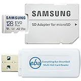 Samsung 128GB Evo+ Plus Class 10 MicroSD Speicherkarte für Samsung Tablet funktioniert mit Galaxy Tab A7 10.4 (2020), Tab Active 3 (MBMC128KA) Bundle mit (1) Everything But Stromboli SD & Micro C