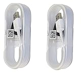 2 Stück Samsung Ladekabel, 150 cm, Micro-USB-Daten- und Ladekabel, Kabel für Galaxy S6/S6 Edge/S6 Edge +/S7/S7 Edge/Note 4/5/Edge – keine Einzelhandelsverpackung – Weiß