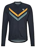 Ziener Herren NITAN Fahrradtrikot/Radtrikot - Mountainbike|Rennrad - atmungsaktiv,schnelltrocknend,elastisch,Langarm, Black.Green Stone, 52