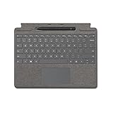Microsoft Surface Pro Signature Tastatur mit Slim Pen (für Surface Pro 8, 9, X) (QWERTY Englisch) Platin (generalüberholt)