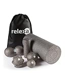 RELEXA Faszienset MAXI | 7-Teiliges Set Zur Massage Bei Rückenschmerzen & Als Fitness-Training Zubehör | Angenehmes Material & Recyclebar | G
