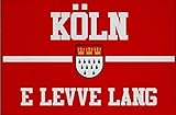 U24 Aufnäher Köln e Leve lang rot Fahne Flagge Aufbügler Patch 9 x 6