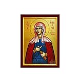 Heilige Hermine-Ikone, handgefertigte griechisch-orthodoxe Ikone des Heiligen Hermine, byzantinische Kunst, Wandbehang auf Holztafel, religiöses Dekor, 15 x 21