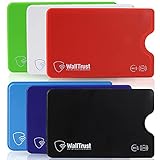 WallTrust RFID/NFC Schutzhülle für Kreditkarten und Bankkarten aus Plastik - Optimaler Schutz gegen unerwünschten Datenzug