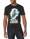Nintendo Herren Zelda ath Camisetazelda Breath of The Wild Link Epona Posing T-Shirt, schwarz, M