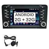 AutoRadio 2 DIN Android (2G +32G) für Audi A3 / S3 / RS3 / 8P Stereo Auto - 7 Zoll HD Touchscreen Carplay und Android Auto mit GPS-Navigation, Wi-Fi, Bluetooth, USB, MirrorLink, FM/AM R