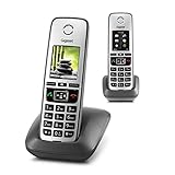 Gigaset Family - 2 DECT-Telefone schnurlos für Router - Fritzbox, Speedport kompatibel - großes Farbdisplay - Duo-Set, anthrazit-g