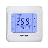 Digital Thermostat H3 + Touch-Screen Unterputz mit Fühler für Fußbodenheizung Weiß
