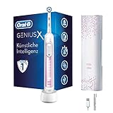 Oral-B Genius X Elektrische Zahnbürste/Electric Toothbrush, 6 Putzmodi für Zahnpflege, künstliche Intelligenz und Bluetooth-App, Lade-Reiseetui, Designed by Braun, blush pink