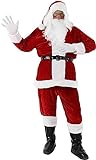 9 in 1 Nikolauskostüm - Größe S-XXXXL - Weihnachtsmannkostüm Verkleidung für Weihnachten - Kostüm für Nikolaus - Weihnachtsmann - Santa Claus - Herren/Erwachsene (X-Large, rot)