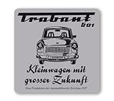 Logoshirt®️ Trabant 601 I Kleinwagen mit grosser Zukunft I Untersetzer I Coaster I Kork I 10x10cm I langlebiger Druck I Lizenziertes Originaldesig