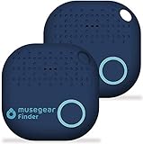 musegear Schlüsselfinder mit Bluetooth App aus Deutschland I Maximaler Datenschutz I dunkelblau 2er Pack I Für iOS & Android I Schlüssel F