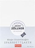 Julius Zöllner Frottee Spannbettlaken für Wiegen 90x40cm und Stubenwagen, STANDARD 100 by OEKO-TEX, weiß (1er Pack)