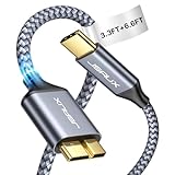 JSAUX USB C auf Micro B Kabel (1m+2m), Typ C 3.0 zu Micro B Festplattenkabel USB C Stecker auf Micro-B Kompatibel mit der Externen Festplatte Toshiba/Seagate/WD, MacBook, Samsung S21/S20/S10-G
