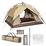 Camping Zelt Automatisches Sofortzelt 3-4 Personen Pop Up Zelt, Wasserdicht & Winddichte Ultraleichte Kuppelzelt, für Strand, Outdoor, Reisen(B)
