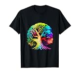 Keltischer Baum des Lebens in Regenbogenfarbe Lebensbaum T-S