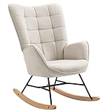 MEUBLE COSY Schaukelstuhl Relaxstuhl Schaukelsessel Sessel Stuhl Wohnzimmersessel Relax Lounge mit gepolsterter Sitzfläche, 68x87x98