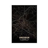 Dresden Deutschland Stadtplan Poster Leinwand Poster Wandkunst Dekor Druck Bild Gemälde für Wohnzimmer Schlafzimmer Dekoration Unrahmen: 60 x 90