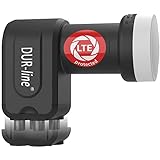 DUR-line +Ultra Quad LNB - 4 Teilnehmer schwarz - mit LTE-Filter [ Test SEHR GUT *] 4-Fach, digital mit Wetterschutz, Full HD, 4K,Premium-Q