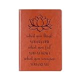 WHLBHG Lotus Flower Leather Journal Notebook Best Friend Gift Yoga Teacher Gift Meditation Gift For Yogi Yoga Lover (Lotus)