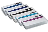 Lamy Tintenpatronen, T10, 5 Packungen mit 5 Kartuschen – Farbe Blau, Blau, Schwarz, Türkis, V