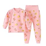 Generisch Neugeborene Kleidung Pyjama-Kleinkind-Rosa-Karikatur-Druck-hohe Taillen-Lange Hülsen-Kind-Nachtwäsche-Sets Neugeborenen Set Mädchen (Pink, 3-6 Months)